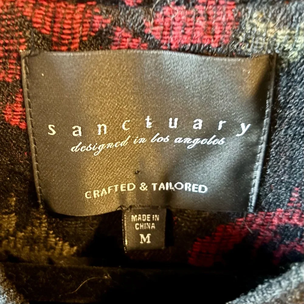 🤑SANCTUARY Red Roses and Black Bomber Jacket - Picture 2 of 4